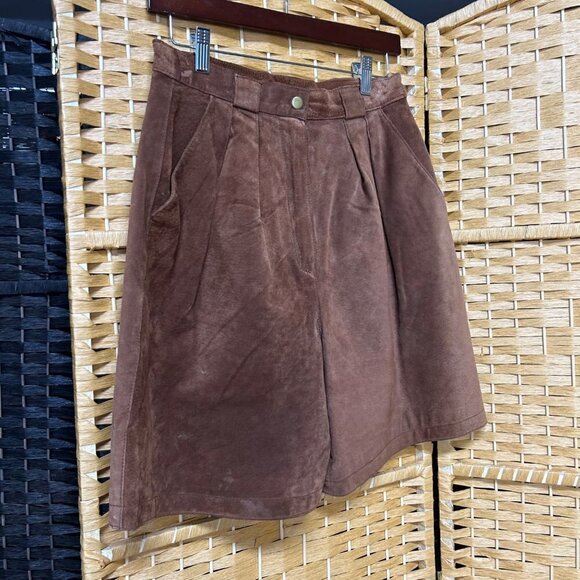 International Leather Collection Womens Vintage Short Size 9/10 Brown Suede - Picture 3 of 9